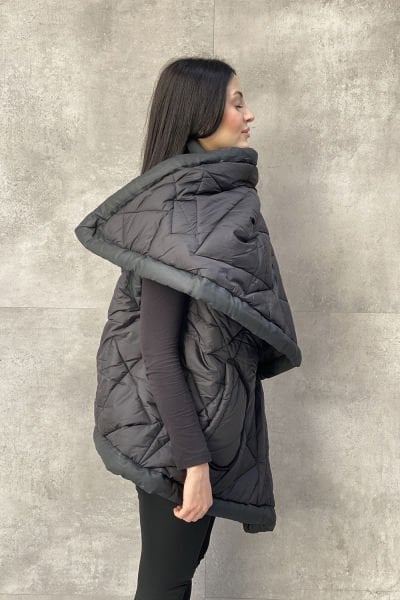 Yüksek Yaka Tasarım Sargı Yelek