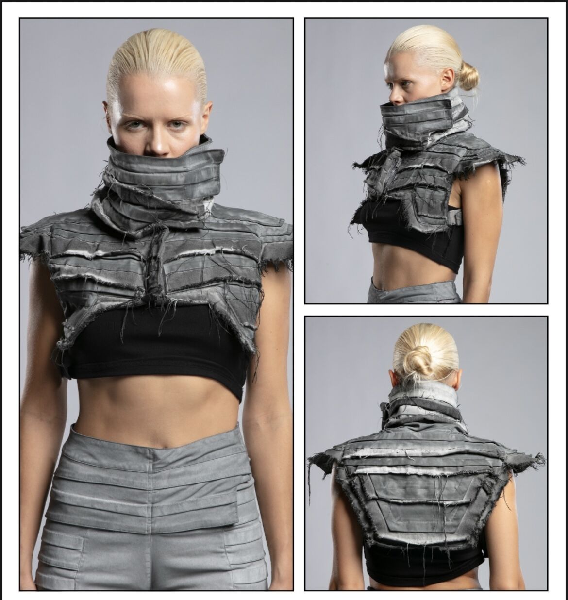 Taşlama Tasarım Boyunluklu Yelek