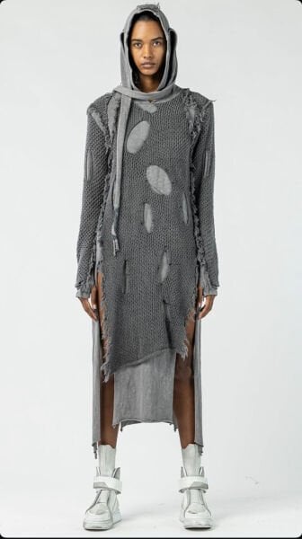 Tasarım Örme Detaylı Oversize Elbise