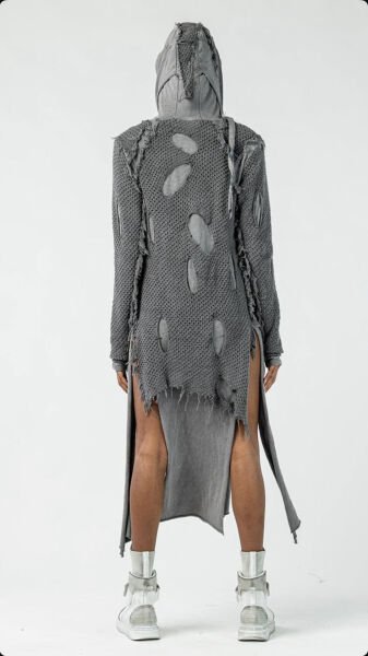 Tasarım Örme Detaylı Oversize Elbise