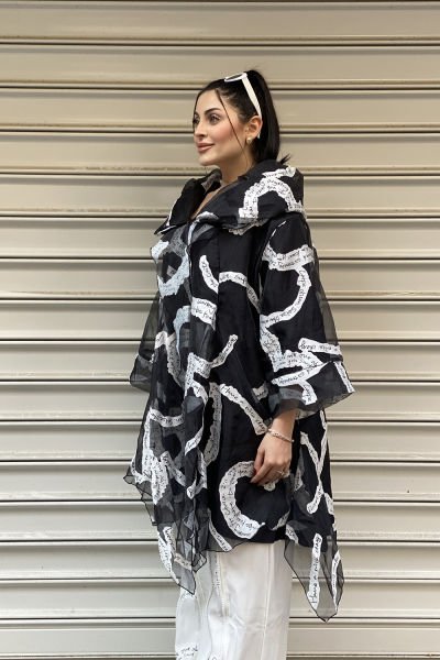 Tasarım Oversize Tül Trençkot