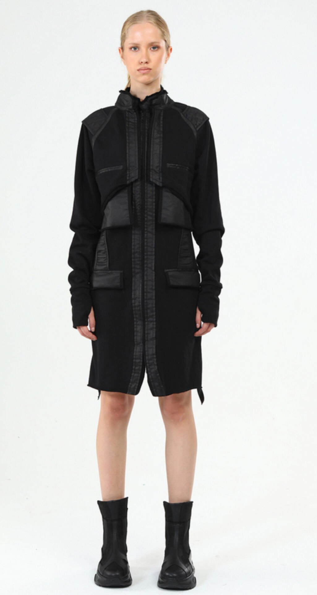 Tasarım Mumlama Cepli Oversize Elbise&Ceket