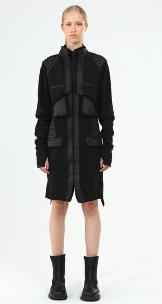 Tasarım Mumlama Cepli Oversize Elbise&Ceket