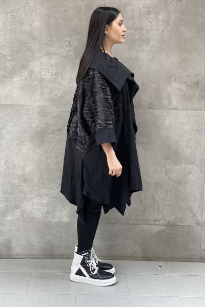 Tasarım Çift Kumaşlı Oversize Trençkot