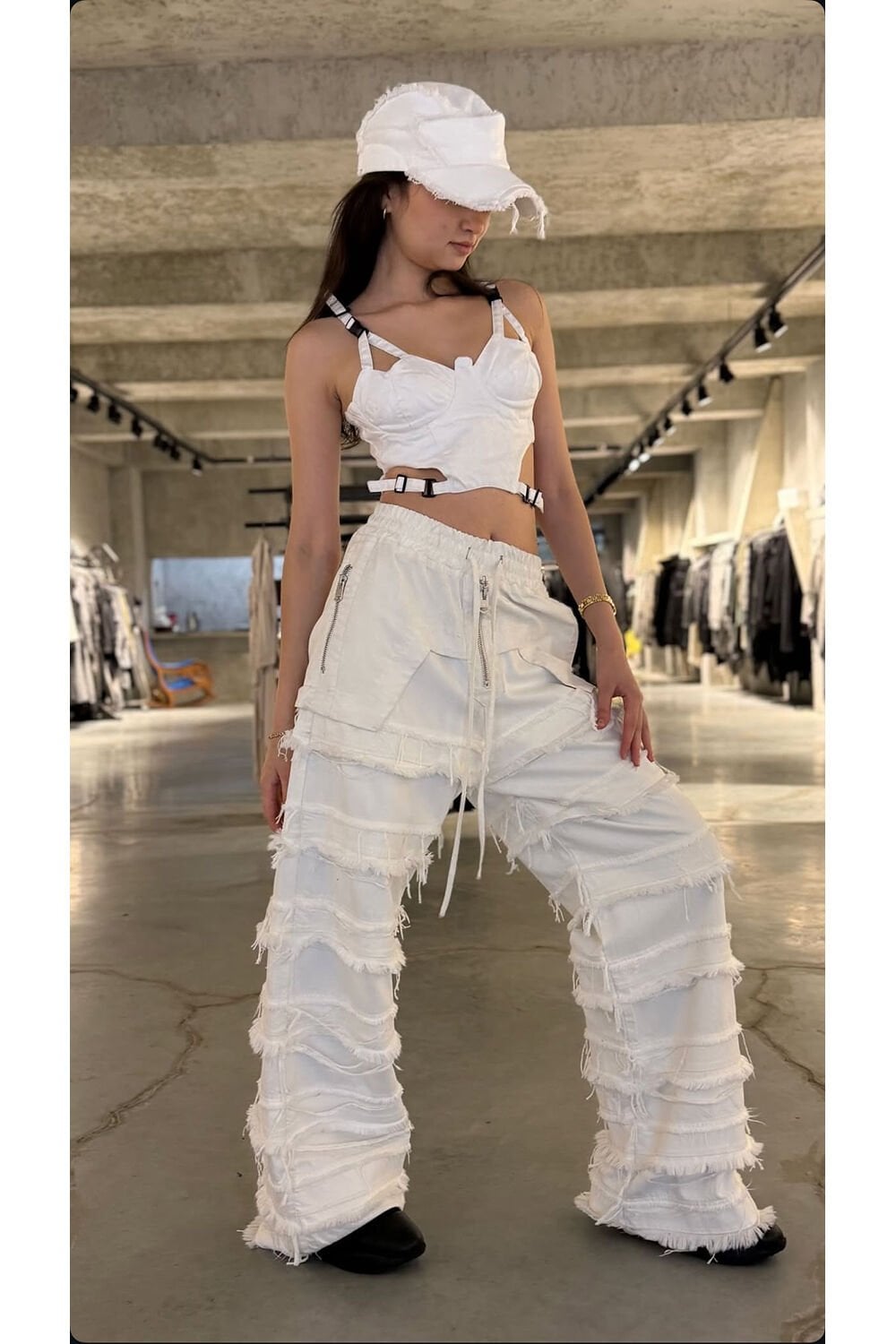 Tasarım Oversize Patchwork Denim Pantolon