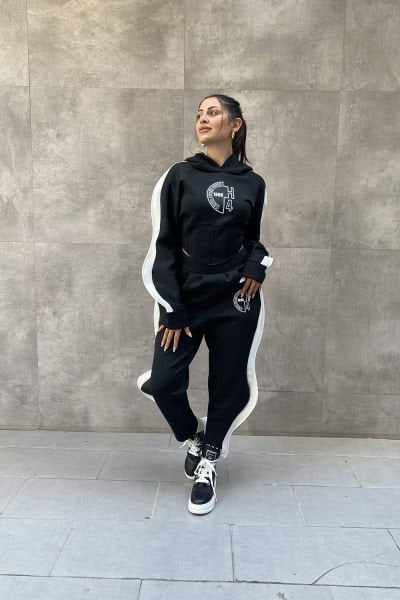 ''Street Style'' Tasarım Kapüşonlu Scuba Sweatshirt
