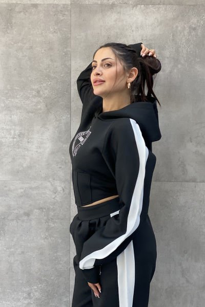 ''Street Style'' Tasarım Kapüşonlu Scuba Sweatshirt