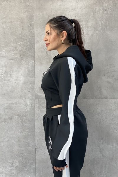 ''Street Style'' Tasarım Kapüşonlu Scuba Sweatshirt