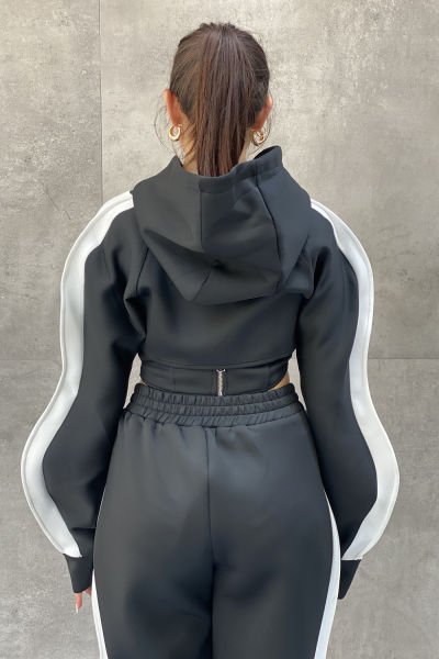 ''Street Style'' Tasarım Kapüşonlu Scuba Sweatshirt