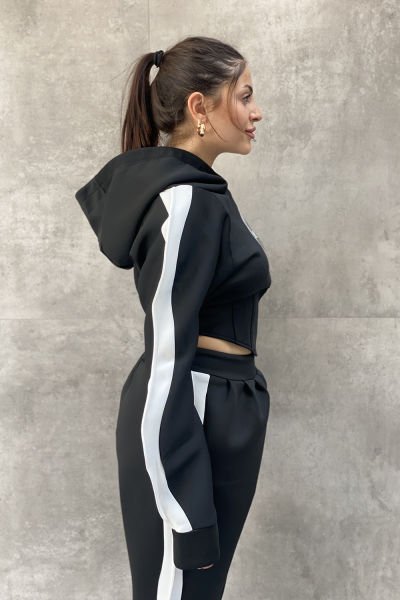 ''Street Style'' Tasarım Kapüşonlu Scuba Sweatshirt