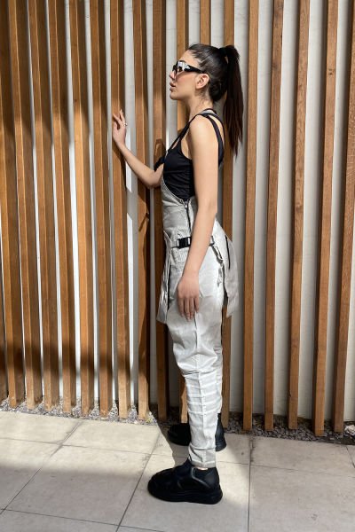 Tek Omuz Tasarım Oversize Şalvar Tulum