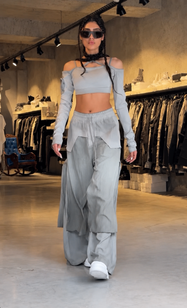 Tasarım Wide Leg Oversize Taşlama Pantolon
