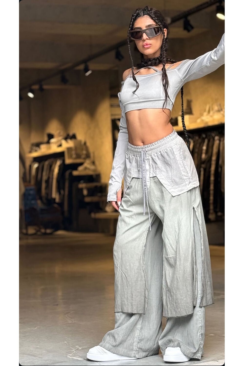 Tasarım Wide Leg Oversize Taşlama Pantolon