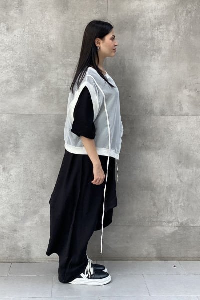 File Sweat Detaylı Tasarım Oversize Elbise