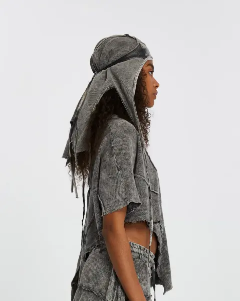 Tasarım Oversize Asimetrik Taşlama Bluz