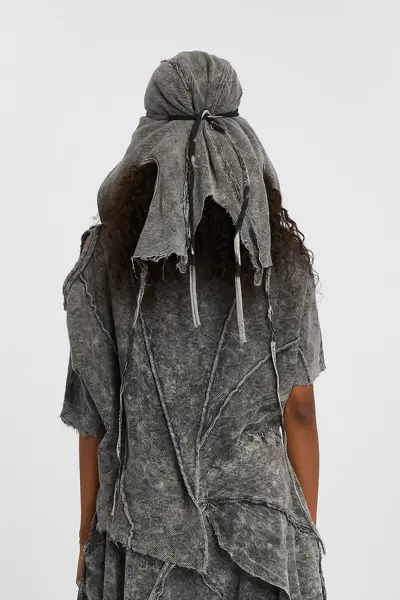 Tasarım Oversize Asimetrik Taşlama Bluz