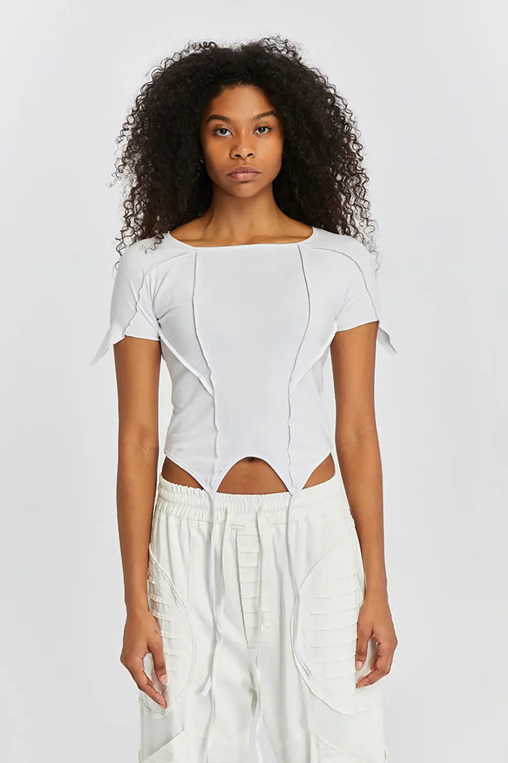 Women's Short-Sleeve T-shirt S - beyaz