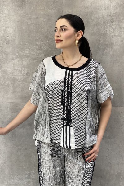 Antrasit Kumaş Tasarım Oversize Bluz