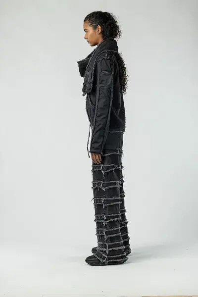 Tasarım Atkı Yaka Detaylı Denim Ceket