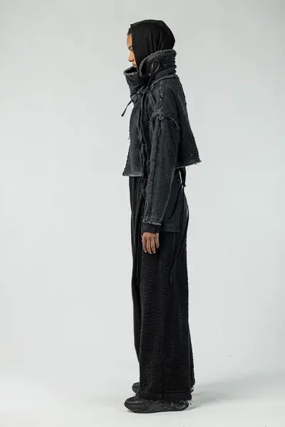 Tasarım Yırtmaç Detaylı Denim Ceket
