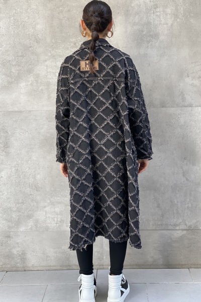 Tasarım Kumaş Oversize Trençkot