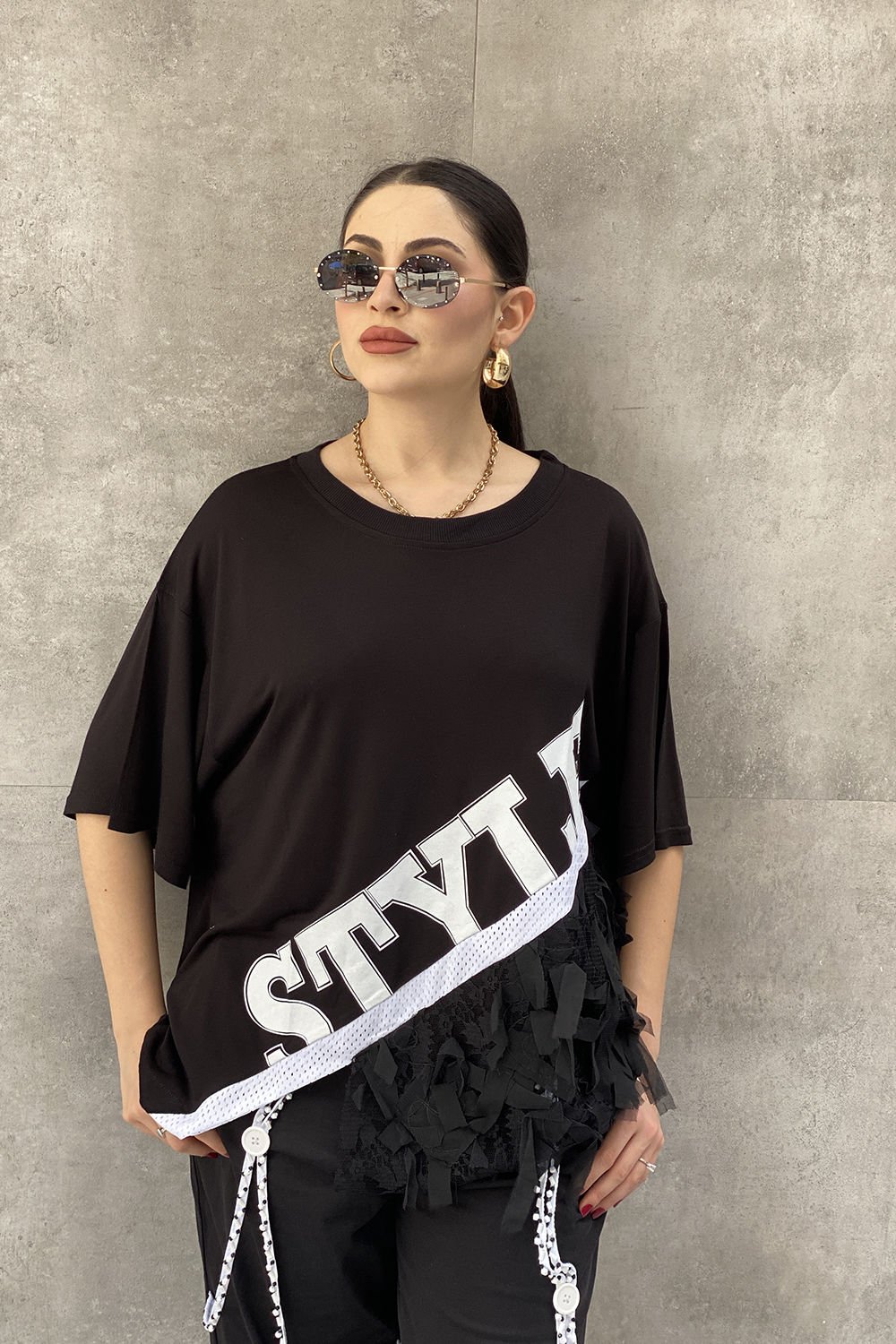 ''H4 Style'' Tasarım Oversize Bluz