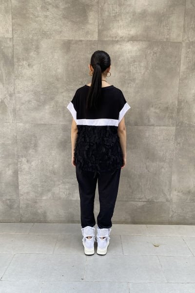 ''H4 Style'' Oversize Yarım Kollu Bluz