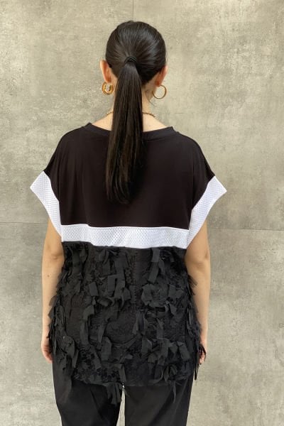 ''H4 Style'' Oversize Yarım Kollu Bluz