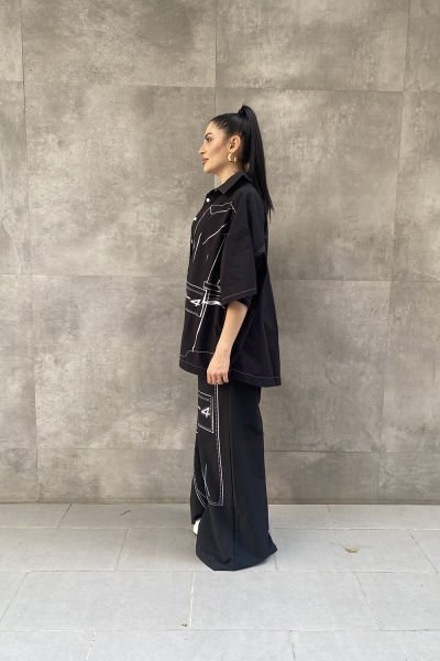 Tasarım Oversize Baskılı Pantolon