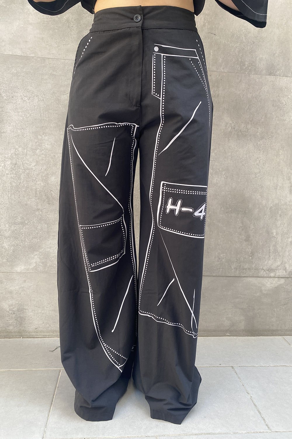 Tasarım Oversize Baskılı Pantolon