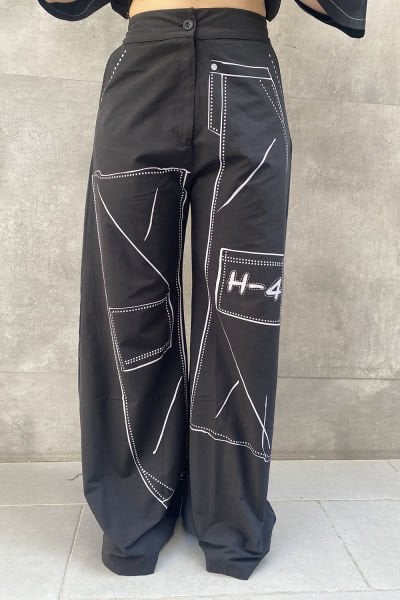 Tasarım Oversize Baskılı Pantolon