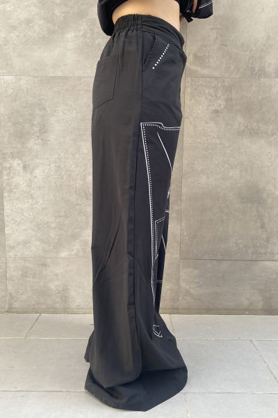 Tasarım Oversize Baskılı Pantolon