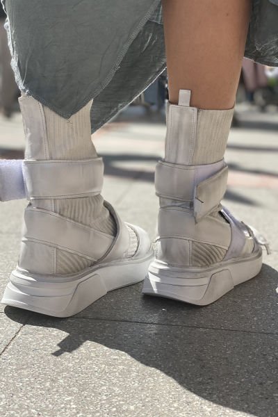 Unisex Deri Kemerli Çorap Bot 36 - beyaz