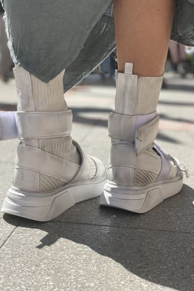 Unisex Deri Kemerli Çorap Bot 43 - beyaz