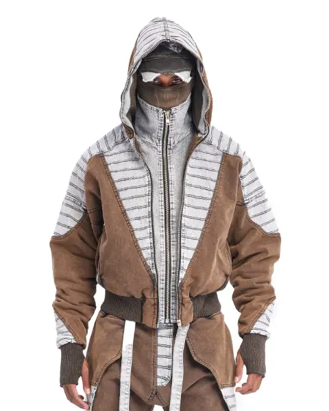 Çift Fermuar Armor Plated Erkek Ceket